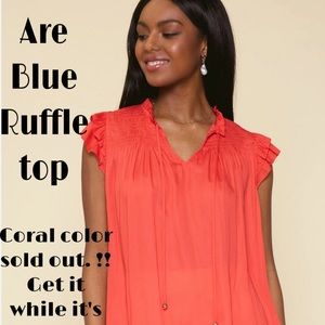 Skies Are Blue Ruffle Top ladies. NwOT